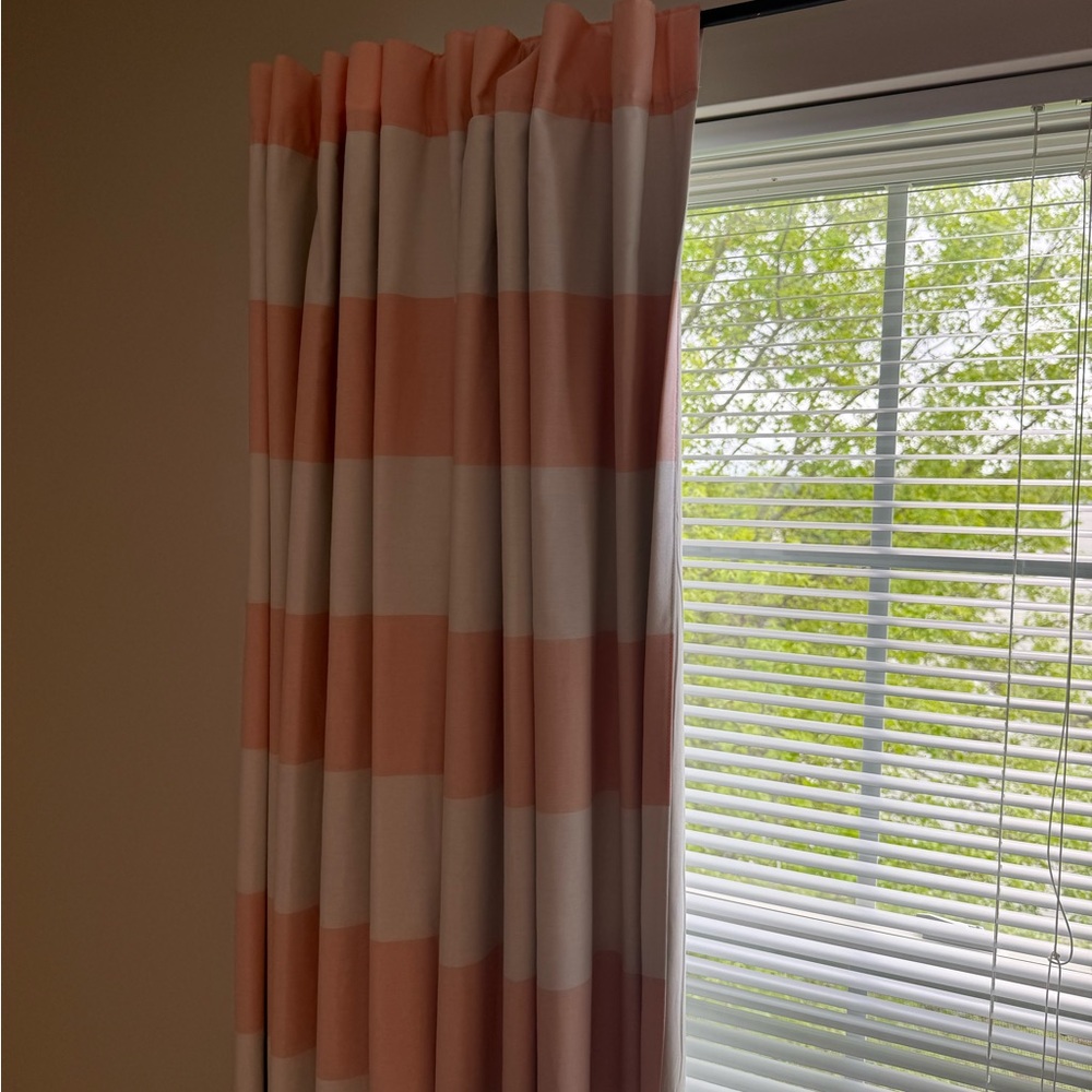 Pillowfort Pink and White Striped Curtains Modern Accents